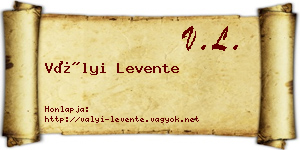 Vályi Levente névjegykártya